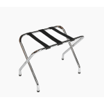 Flat Top Series Metal Luggage Rack, Chrome with Black Straps